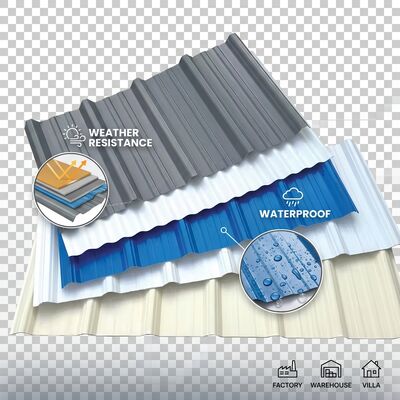 comprar Hoja de techo de PVC trapezoidal de gran envergadura con longitud personalizable y alta capacidad de carga online manufacture